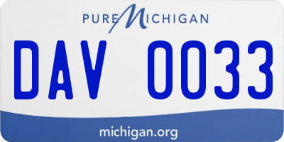 MI license plate DAV0033