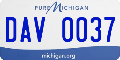 MI license plate DAV0037