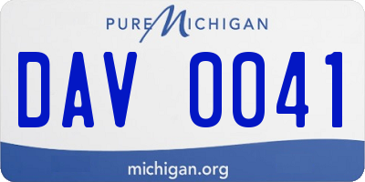 MI license plate DAV0041