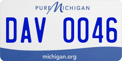 MI license plate DAV0046