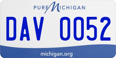 MI license plate DAV0052