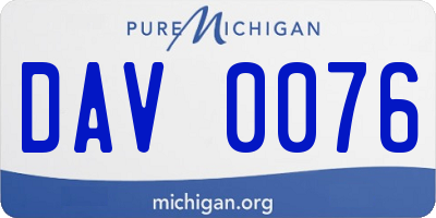 MI license plate DAV0076