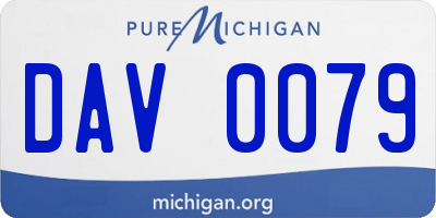 MI license plate DAV0079