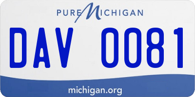 MI license plate DAV0081