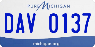 MI license plate DAV0137