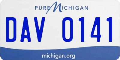 MI license plate DAV0141