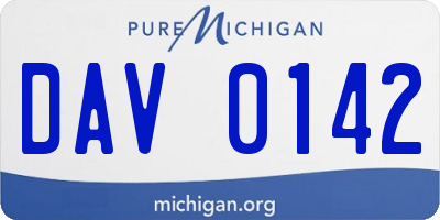 MI license plate DAV0142