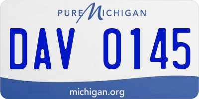 MI license plate DAV0145