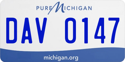 MI license plate DAV0147