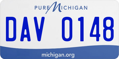 MI license plate DAV0148