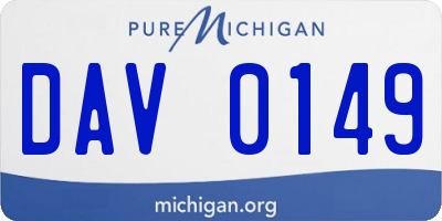 MI license plate DAV0149