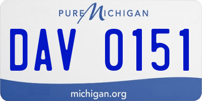 MI license plate DAV0151
