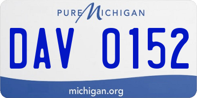 MI license plate DAV0152