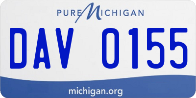 MI license plate DAV0155