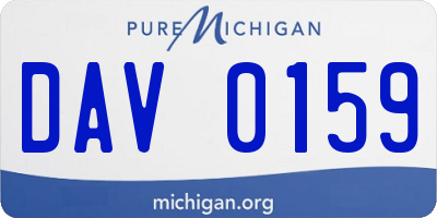 MI license plate DAV0159