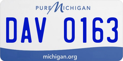 MI license plate DAV0163
