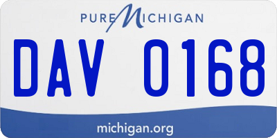 MI license plate DAV0168
