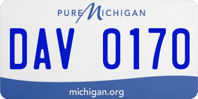 MI license plate DAV0170