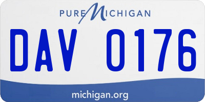MI license plate DAV0176