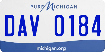 MI license plate DAV0184