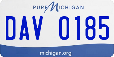 MI license plate DAV0185