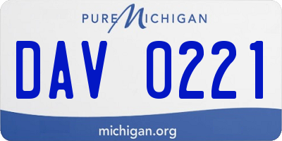 MI license plate DAV0221