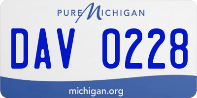 MI license plate DAV0228
