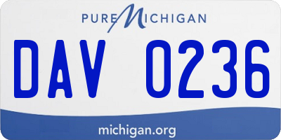 MI license plate DAV0236