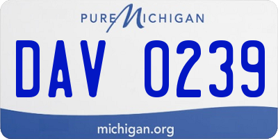 MI license plate DAV0239