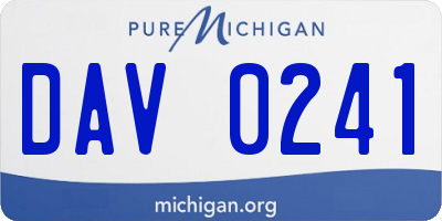 MI license plate DAV0241