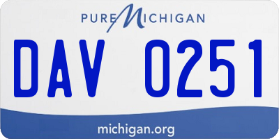 MI license plate DAV0251