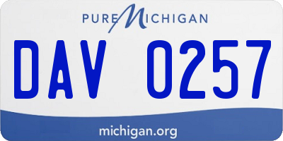 MI license plate DAV0257