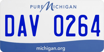 MI license plate DAV0264