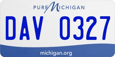 MI license plate DAV0327