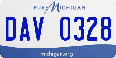 MI license plate DAV0328