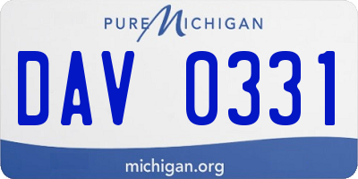 MI license plate DAV0331