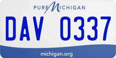 MI license plate DAV0337
