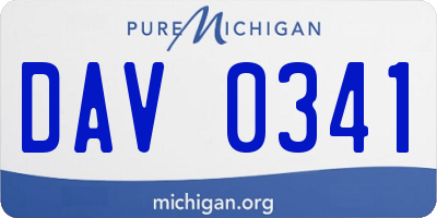 MI license plate DAV0341