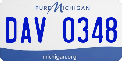 MI license plate DAV0348