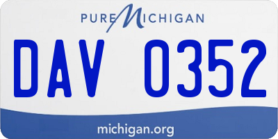 MI license plate DAV0352