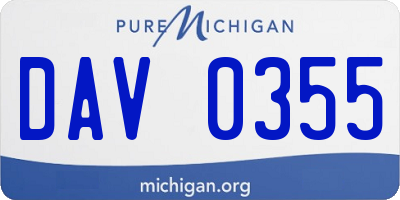 MI license plate DAV0355