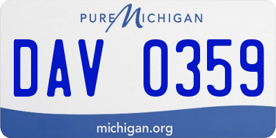 MI license plate DAV0359