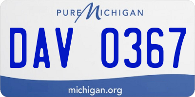 MI license plate DAV0367