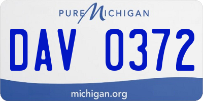 MI license plate DAV0372