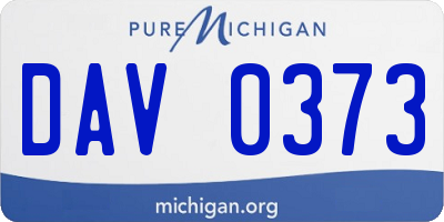 MI license plate DAV0373
