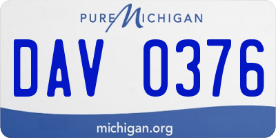 MI license plate DAV0376