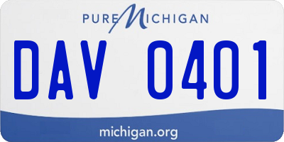 MI license plate DAV0401