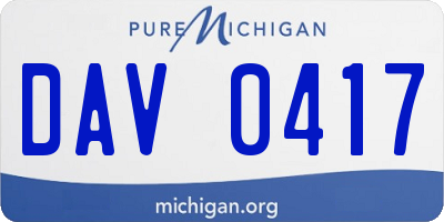 MI license plate DAV0417
