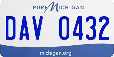 MI license plate DAV0432