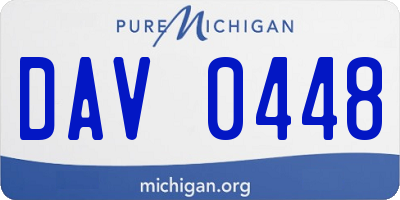 MI license plate DAV0448